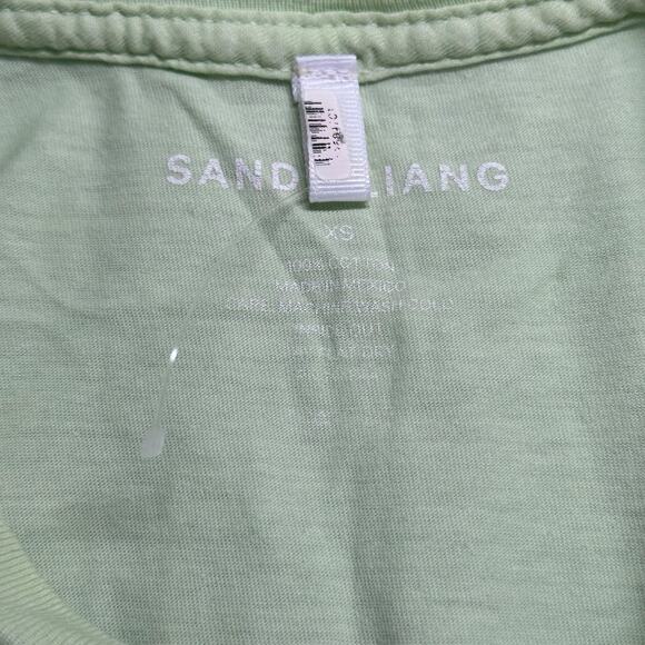 Sandy Liang Top Womens XS Green Blue Dippy Tee Tie Dye Retro‎ Style Logo Cotton - Picture 8 of 9